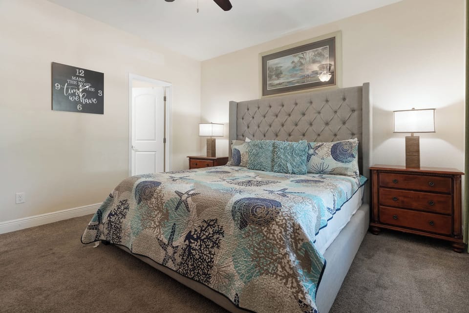 Experience ultimate comfort in our bright and airy King bedroom!