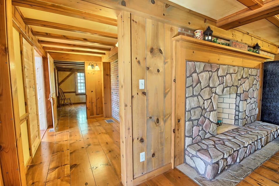 Dining Room Wood-Burning Fireplace , looking toward Bedroom 1, Main Level, The Western Lodge
