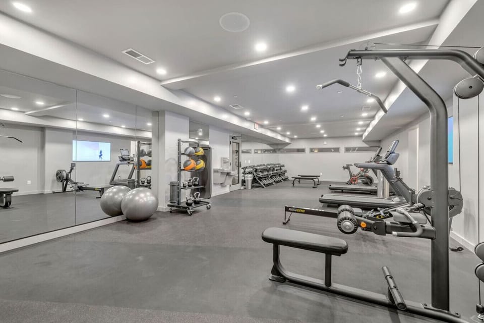 On site gym with pelotons and more