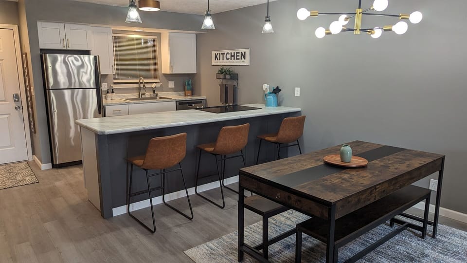 Dining area with seating for seven