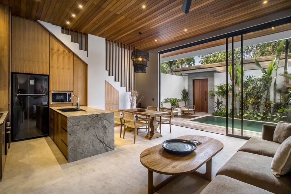 Deluxe Villa, 2 Bedrooms, Bathtub, Pool View | Living area | 32-inch Smart TV with digital channels