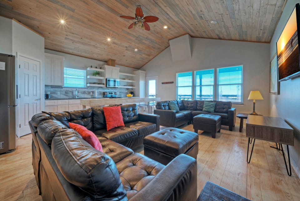 Kick back and relax on the sectional sofas.