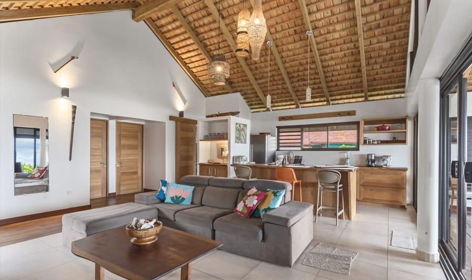 Bright lounge with comfortable seating.