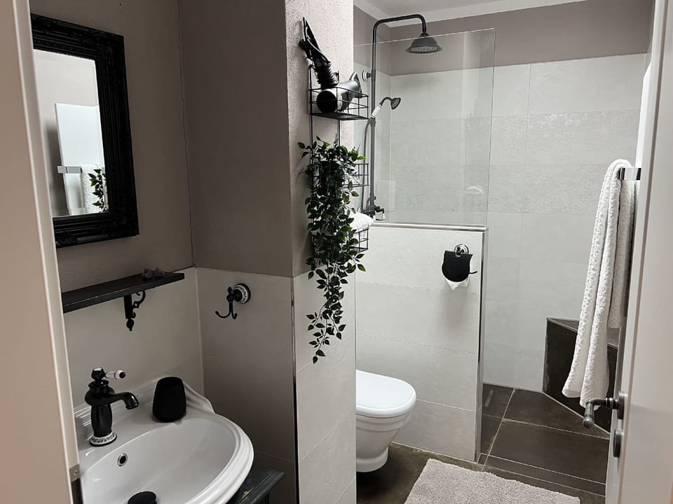 Double Room | Bathroom | Shower, hair dryer, towels
