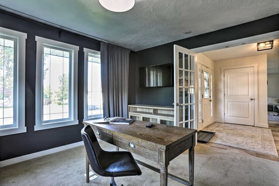 Private office space with natural light and a desk