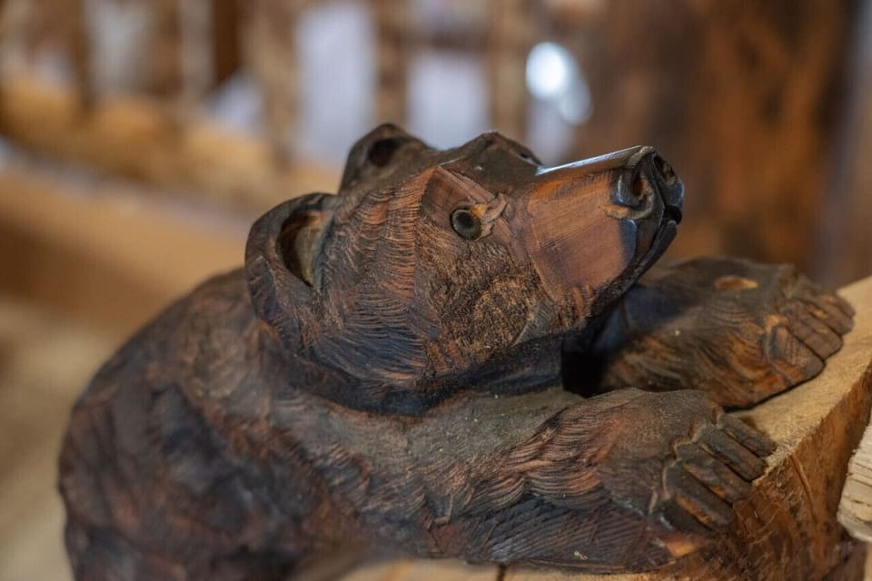 Rustic decorative detail adding to the cabin’s mountain character.