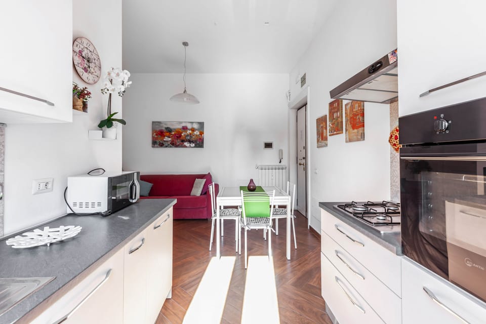 Classic Apartment | Private kitchen | Full-size fridge, microwave, oven, stovetop