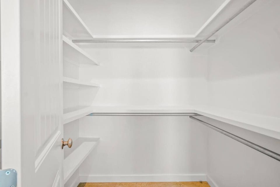 Spacious walk-in closet for all your vacation outfits.