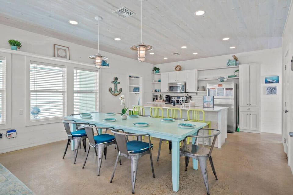 Coastal dining space perfect for group meals and laughs.