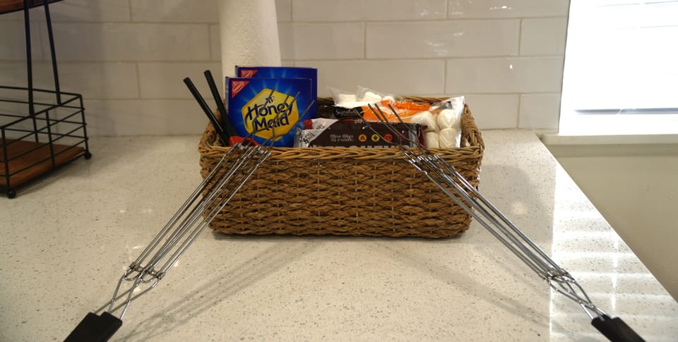 S'more essentials and firewood included for easy campfire setup