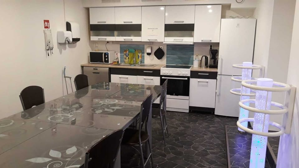 Shared fridge, microwave