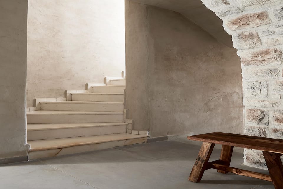 Modern lines and wooden details.