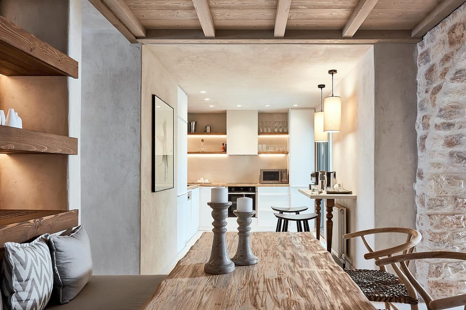 Enjoy the wooden ceilings and stone walls!