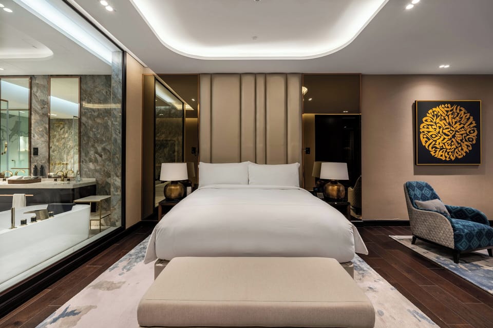 Egyptian cotton sheets, premium bedding, memory foam beds, minibar
