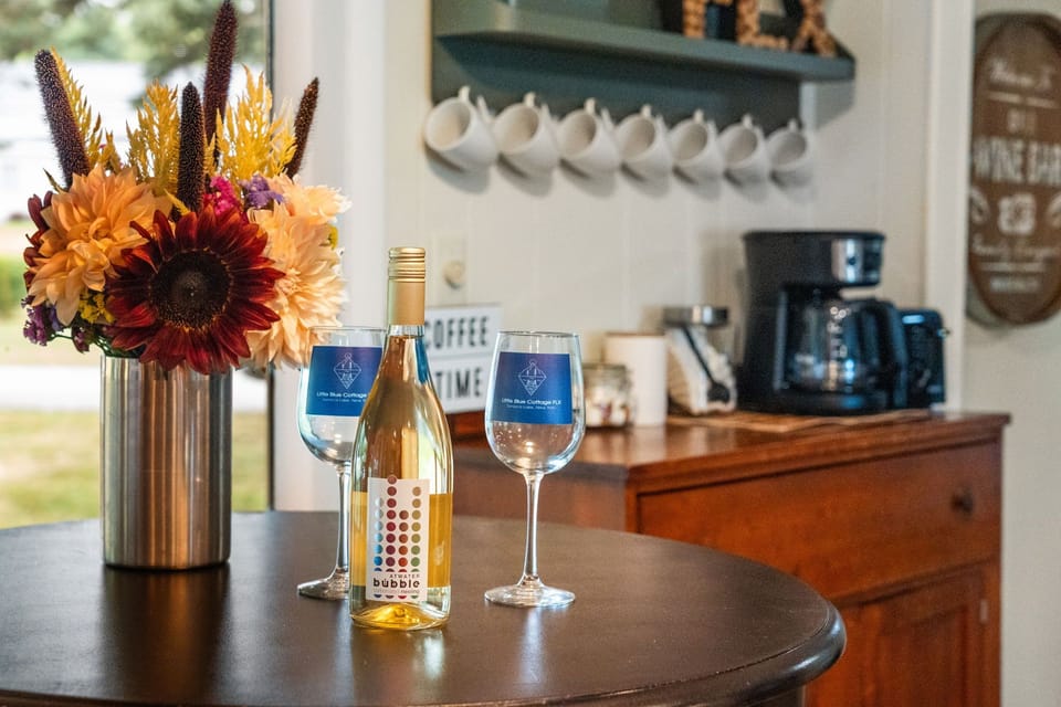 Sip, relax, and settle in. Your stay begins with a warm Finger Lakes welcome. 