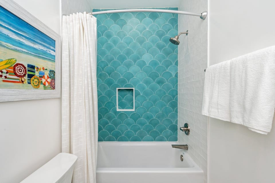 Bedroom 1 Bath.  Pic 1.  King over king bunks (sleeps 4) with attached bath.