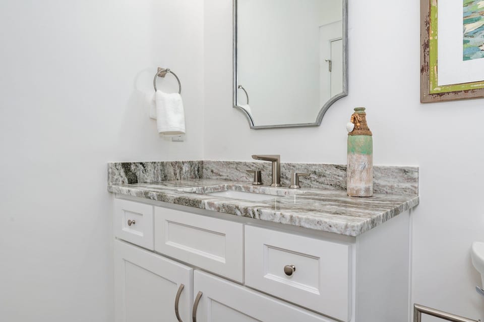 Bdrm 2 Bath 3 Pic 1: private bath with granite vanity and shower tub combo