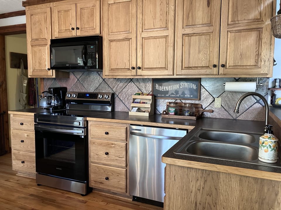 Fully stocked kitchen