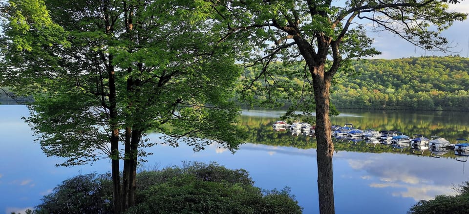 Balcony view of Lake and marina