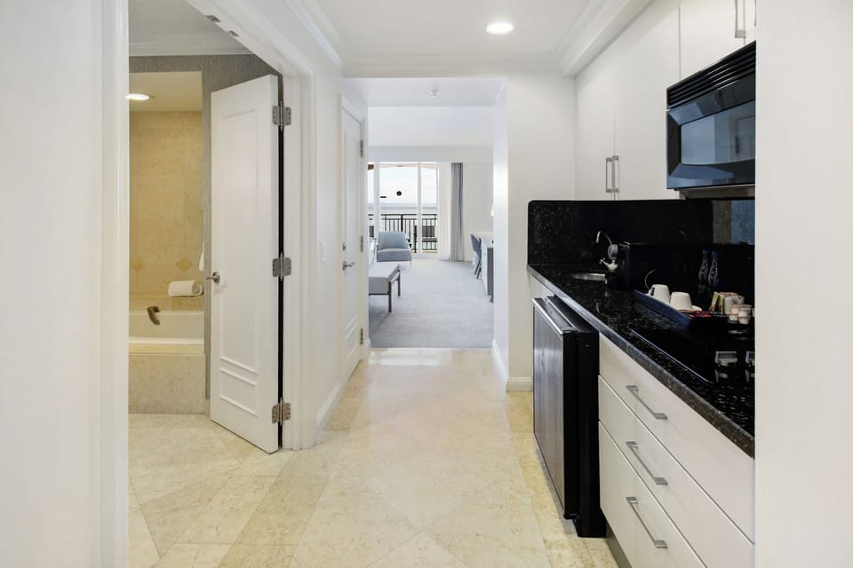 The layout of the condo from the front door perspective