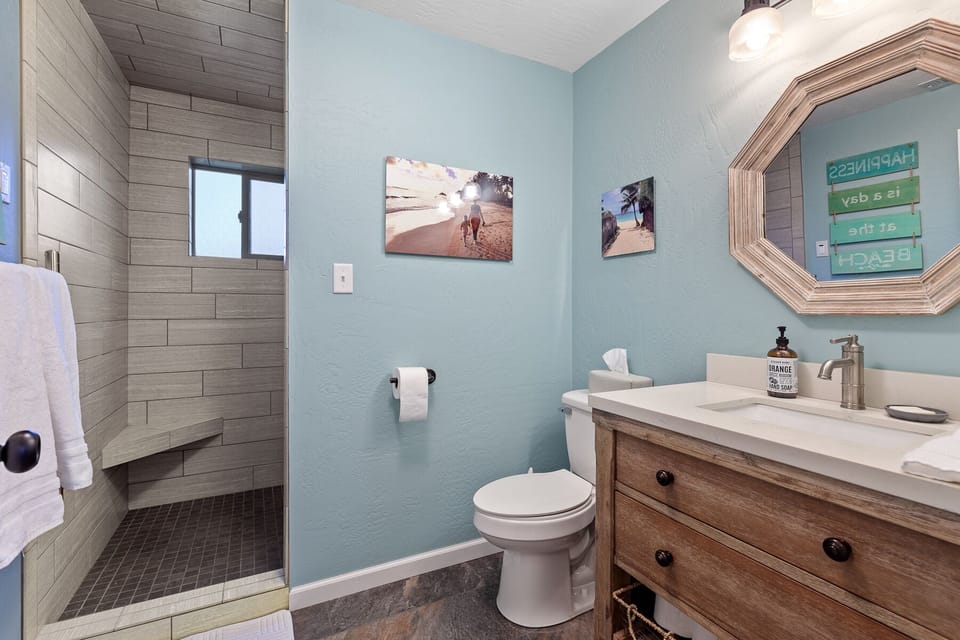 Full Bathroom - Large Shower, Heated floor and Heated Towel Rack.