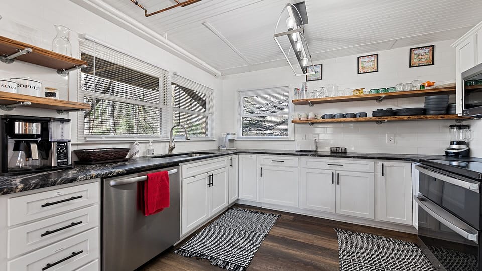 The kitchen is well-equipped with everything you'll need to prepare/cook meals