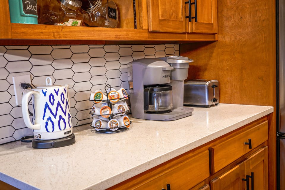 Complimentary coffee and tea station