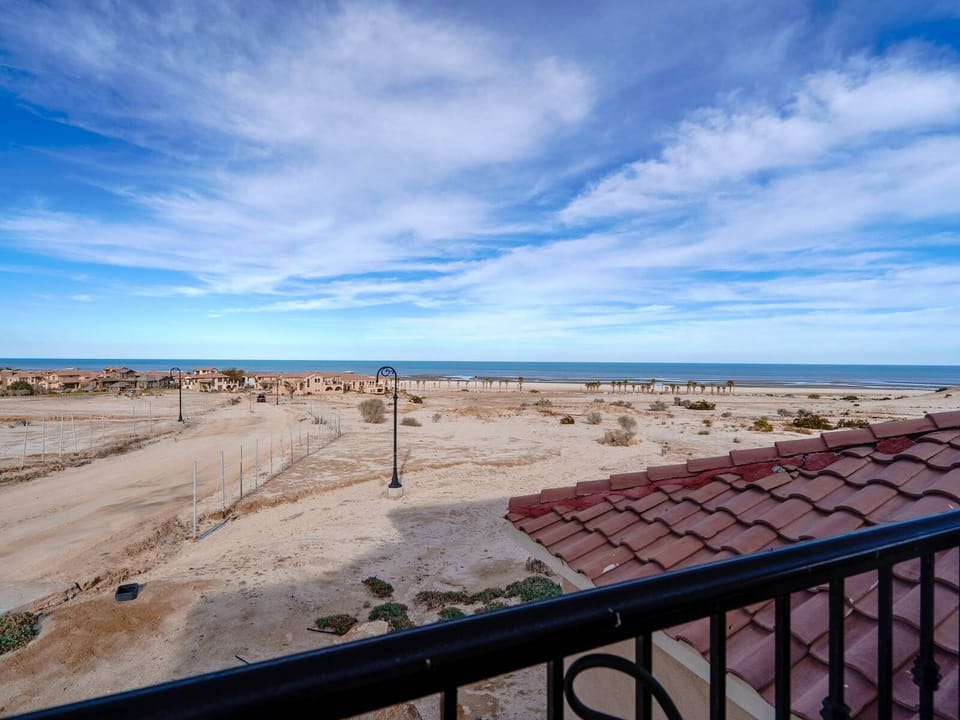 Private balcony overlooking the 18-hole golf course and Sea of Cortez — perfect for sunrises and sunsets .