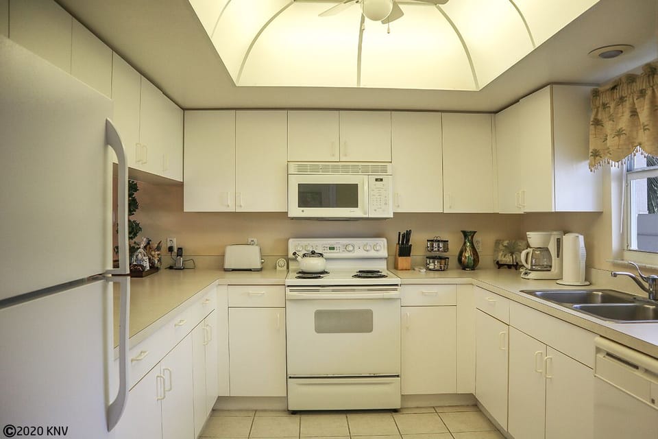 All appliances, cookware and dinnerware - everything you need to prepare meals at home.
