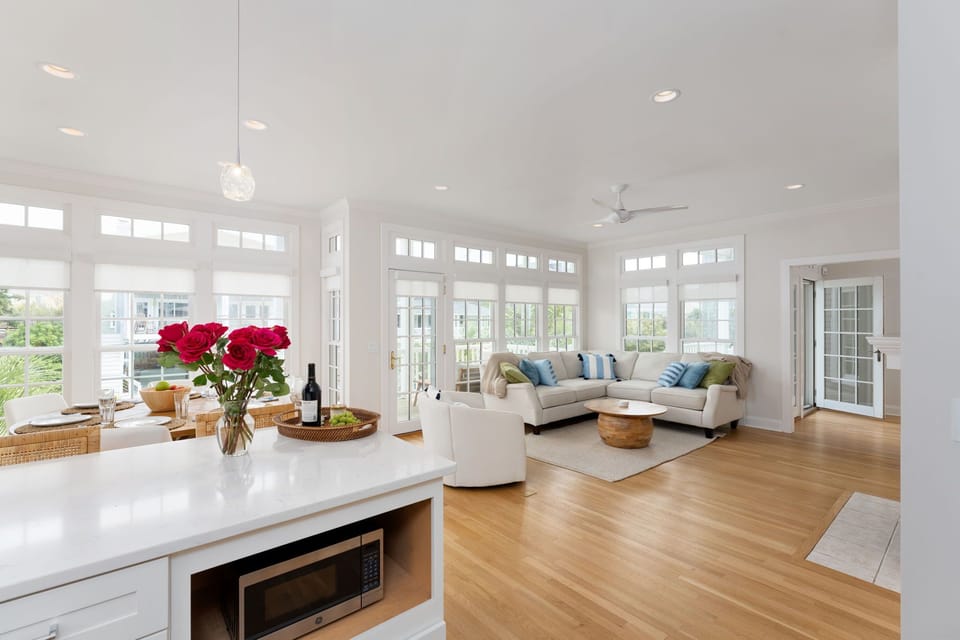 Open Living space and access to front balcony.