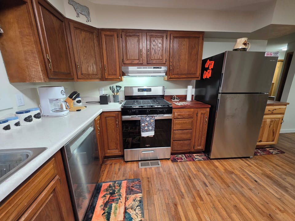 Propane stove in kitchen