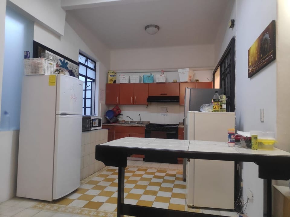 Shared fridge, microwave, stovetop, dishwasher