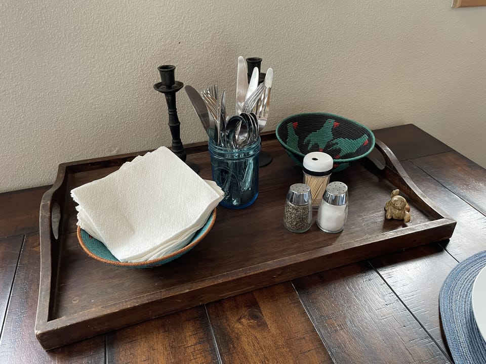 Dining table set up. 