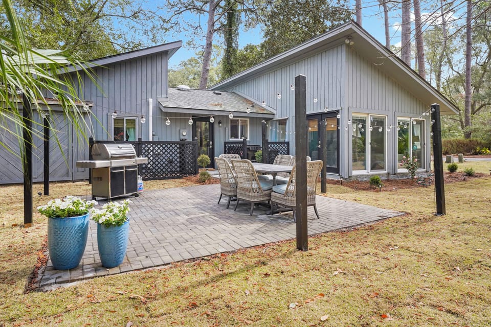 Backyard with grill