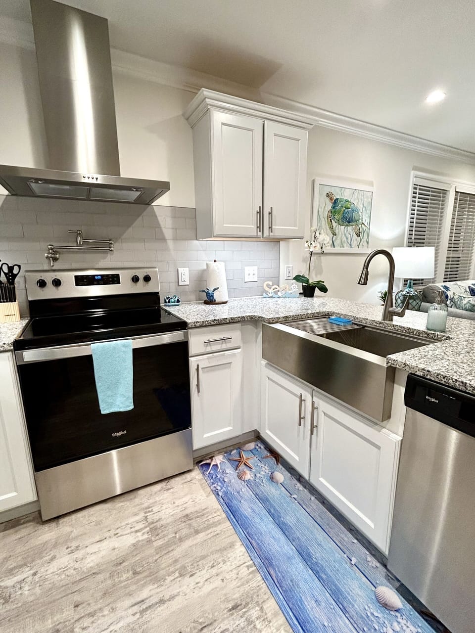 Brand new stainless steel appliances.