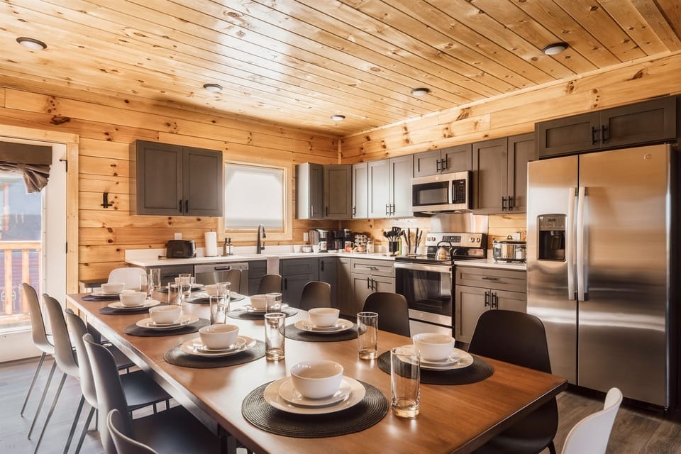 Dine together with the entire family at our table for 12.  A high chair is also available.
