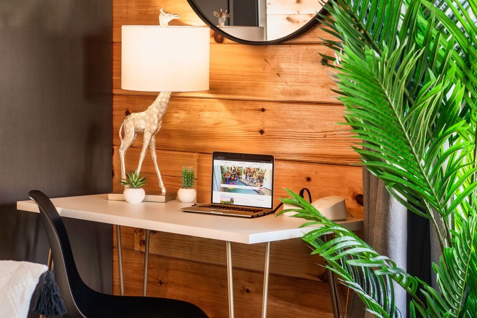 A desk to catch up on email for your convenience.