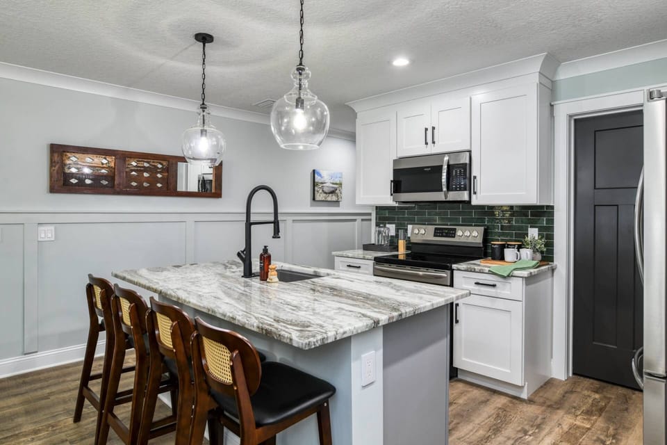 The kitchen has updated features, making cooking easy!