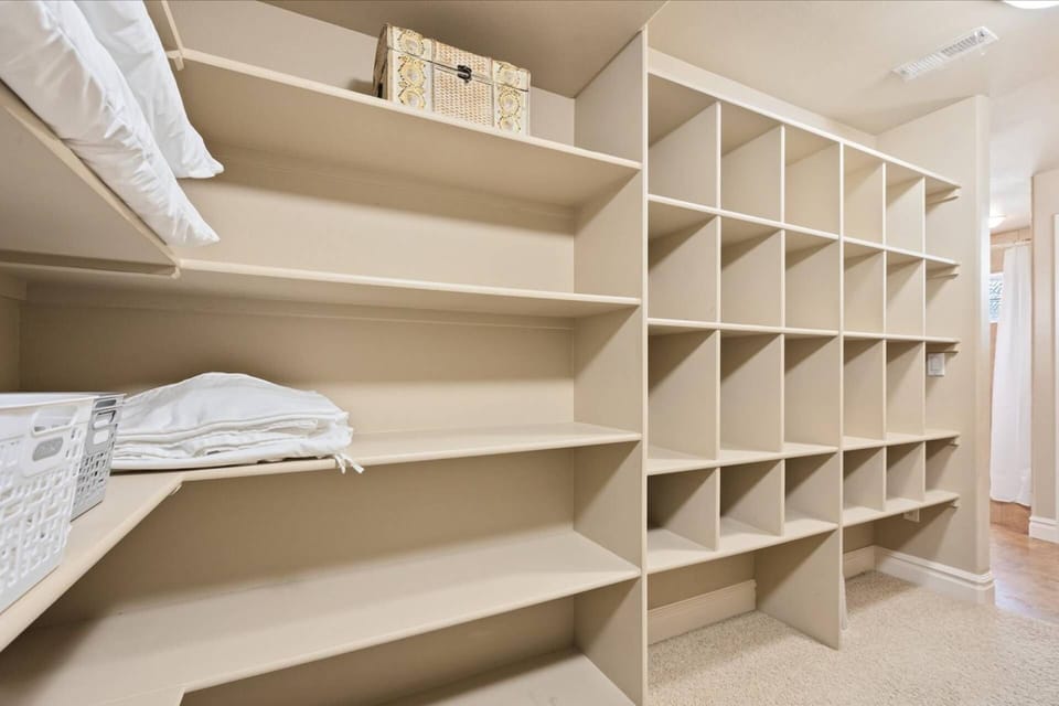 Master closet shelving