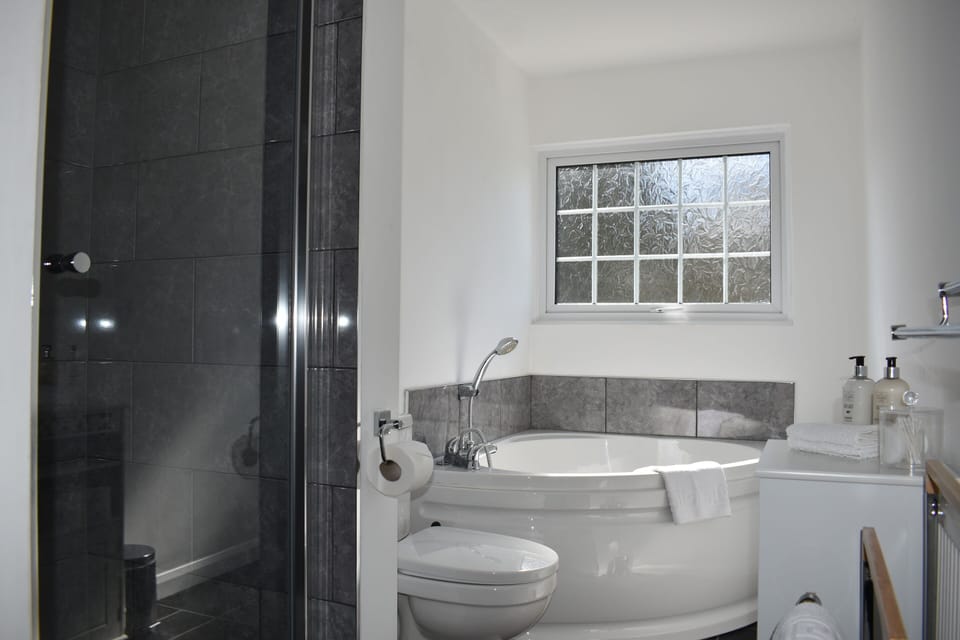 Panoramic Apartment | Bathroom | Hair dryer, towels, soap, shampoo