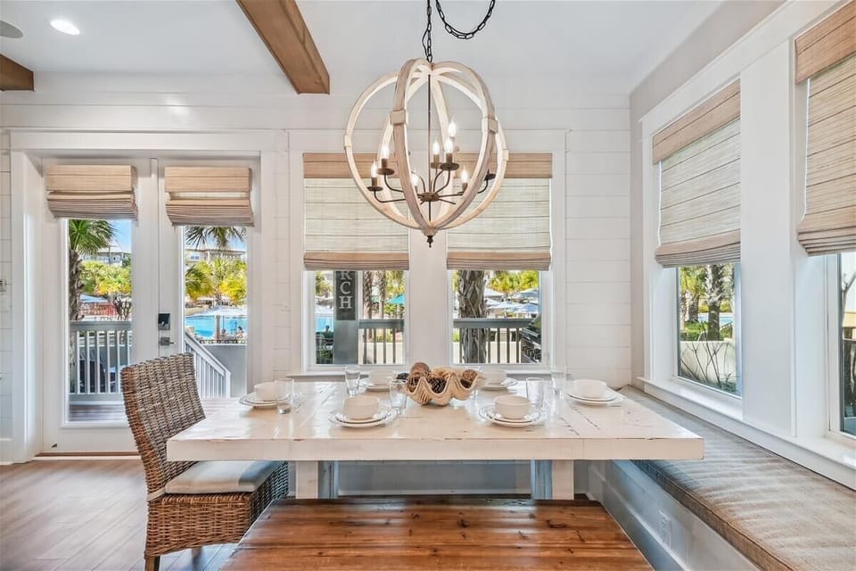 Views of the Lagoon Pool from Dining Area
