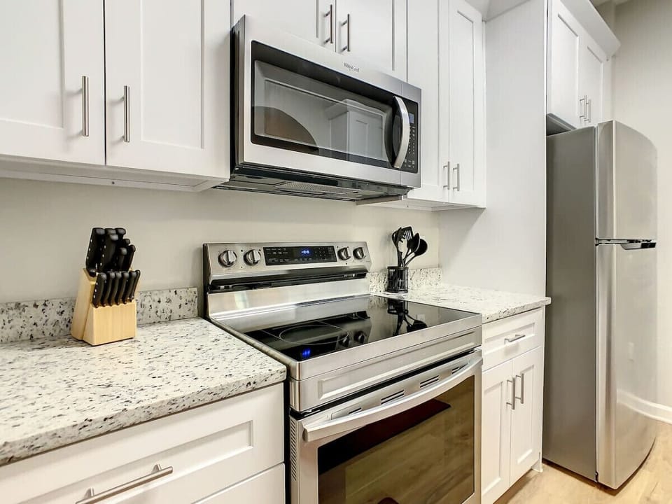 Additional shots of the kitchen with appliances on display.