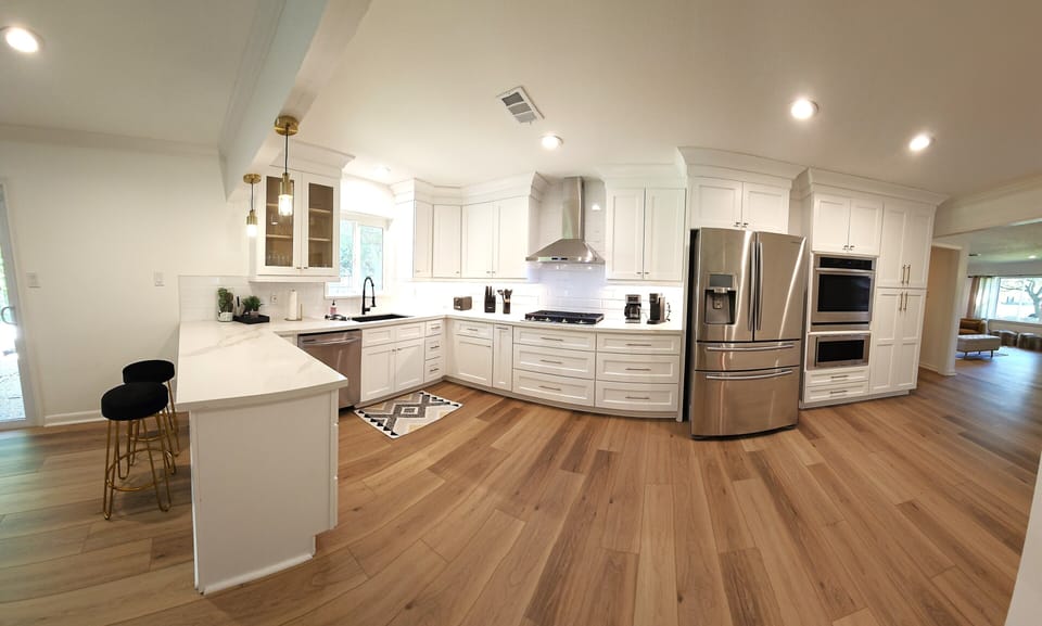 Open kitchen area. 