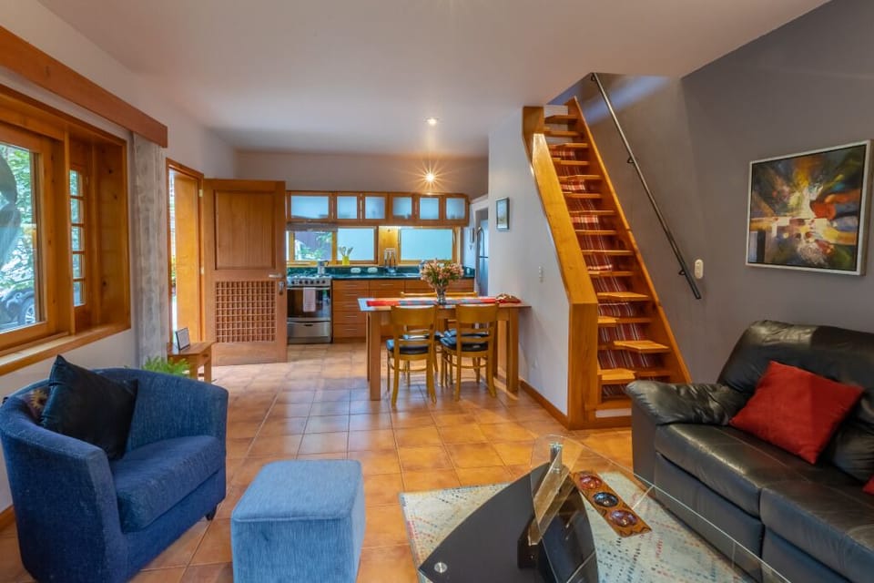 Overview of living room and kitchen