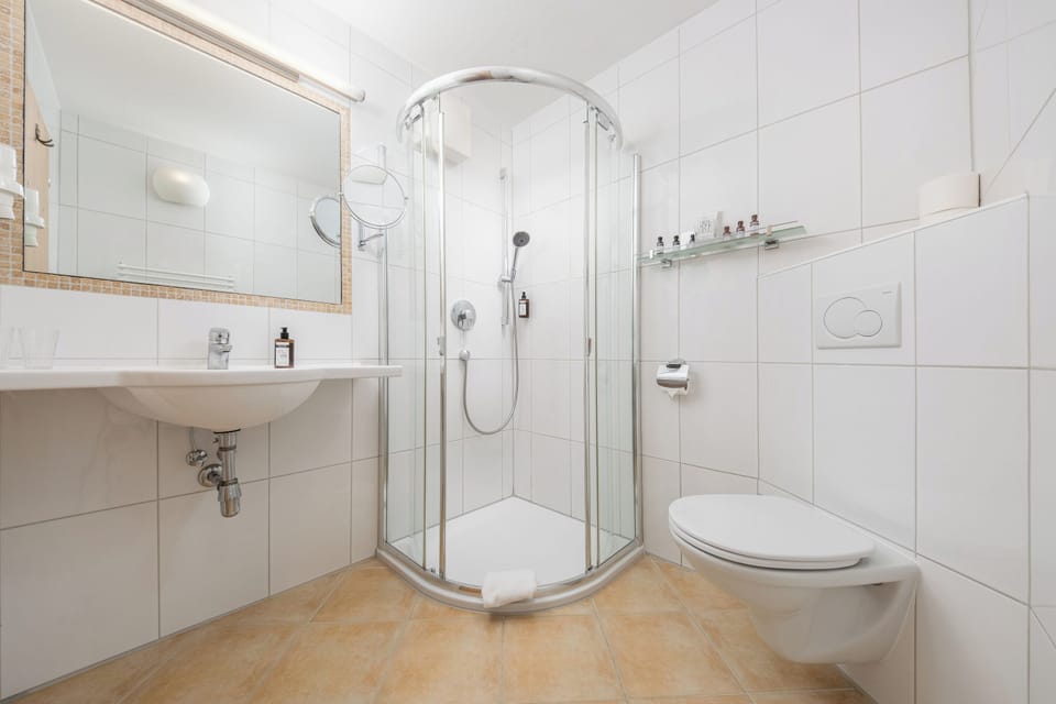 Triple Room, Balcony, Mountain View | Bathroom | Designer toiletries, hair dryer, towels, soap
