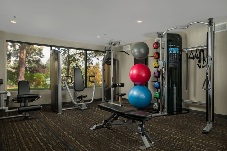 Keep up your fitness routine at the gym.