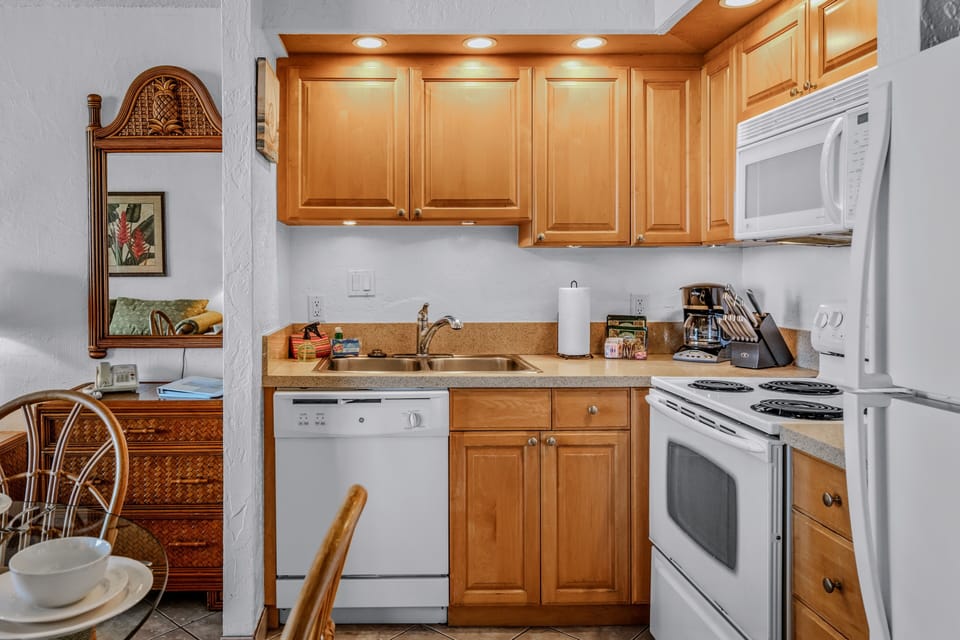 Well appointed kitchen.