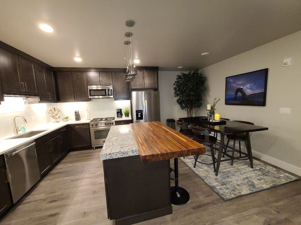 Dining room and kitchen