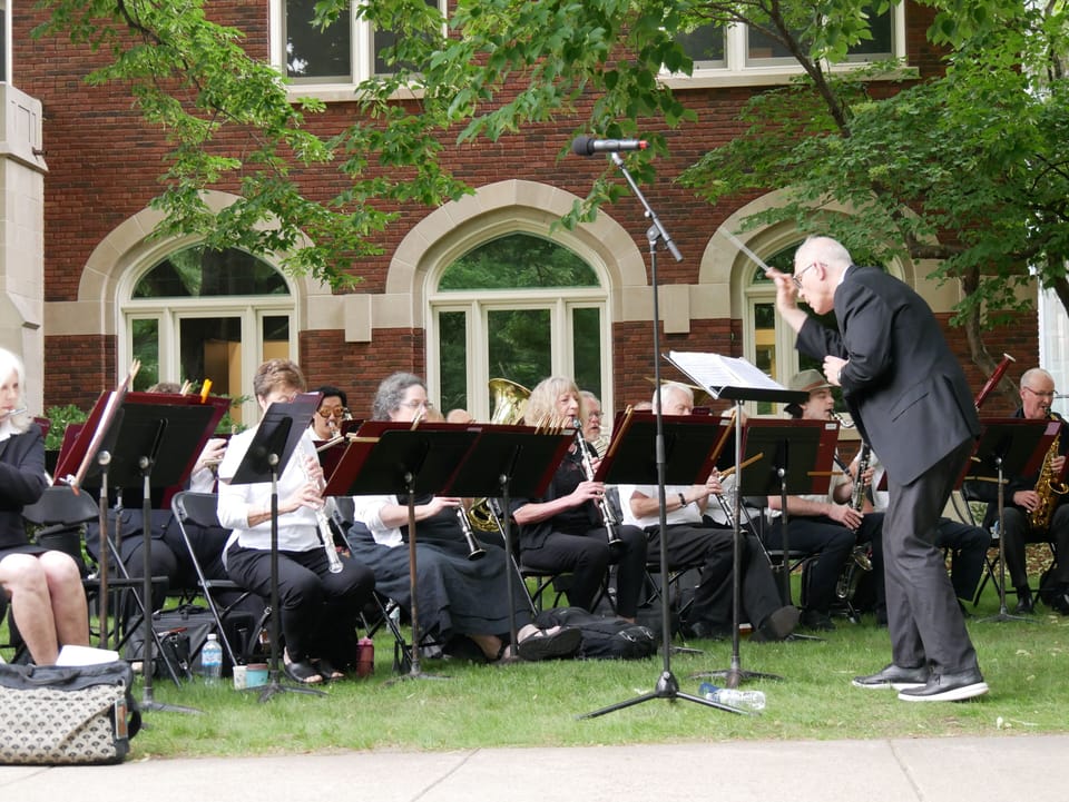 Carleton College graduation ceremony, 1 block away