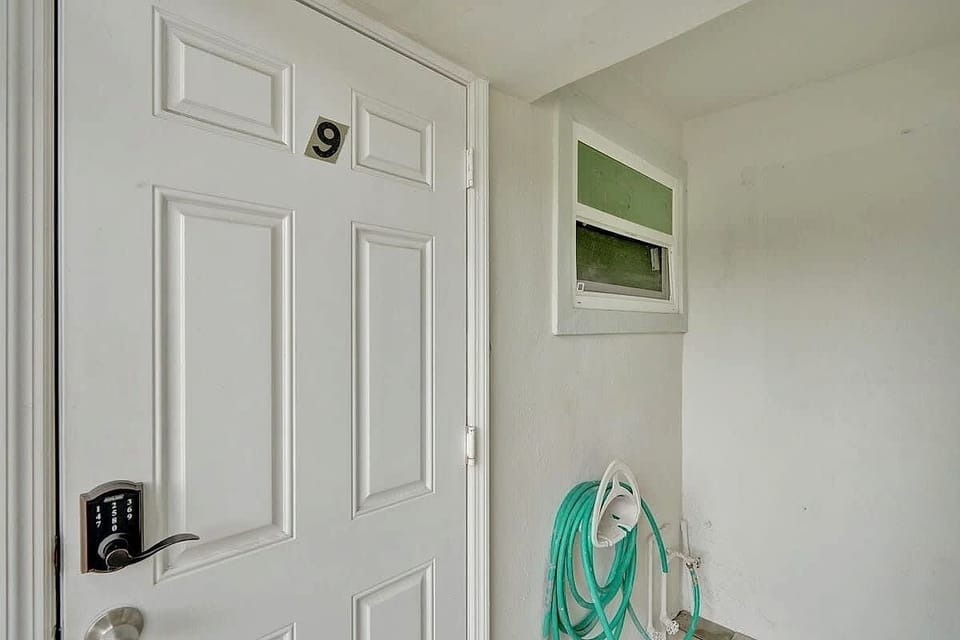 Private unit door with smart keypad lock
